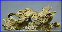 Collect Chinese fengshui old Bronze auspicious dragon Dragon play beads Statue