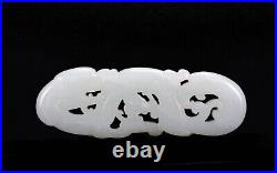DRAGON PHOENIX BAT Pendant/PLAQUE WHITE Jade ANTIQUE RARE 17th/18th EX Christies