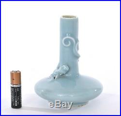 Early 20C Chinese Sky Blue Clair-de-Lune Monochrome Porcelain Dragon Vase Mk
