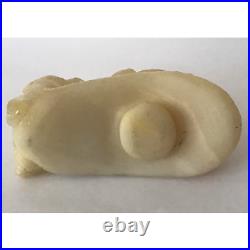 Early Chinese White Jade Dragon Belt Buckle