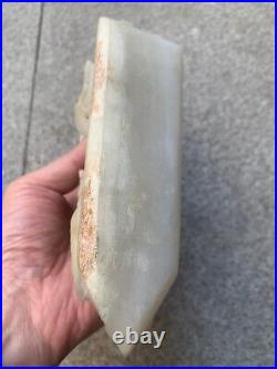 Excellent Large Chinese HeTian White Jade Hand Carved Dragon & Phoenix Statue