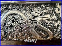 Excellent Wang Hing Chinese Export Sterling Silver Dragon Document Box