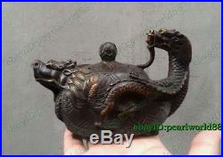 Exquisite! Chinese Antique Style brown dragon copper turtle Incense burner