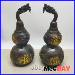 Exquisite Chinese Vintage Handwork Collection Home Decoration Dragon Head Gourd