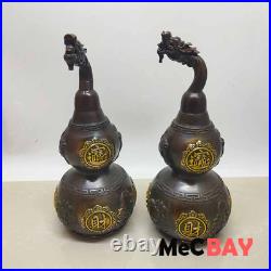 Exquisite Chinese Vintage Handwork Collection Home Decoration Dragon Head Gourd