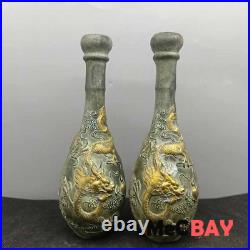 Exquisite Vintage Chinese Handwork Collection Tabletop Decoration Dragon Vase