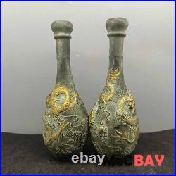 Exquisite Vintage Chinese Handwork Collection Tabletop Decoration Dragon Vase