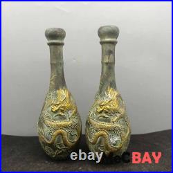 Exquisite Vintage Chinese Handwork Collection Tabletop Decoration Dragon Vase