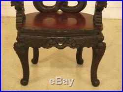 F43336C Antique Highly Carved Chinese Dragon Arm Chair