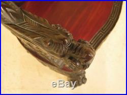 F43336C Antique Highly Carved Chinese Dragon Arm Chair