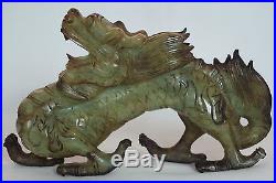 Fabulous Antique/Vintage Chinese Jade/Hardstone Carved Dragon Figure