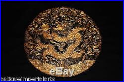 Fine 19th C Antique Chinese Silk EmbroideryTextile Roundel Dragon Rank Badge