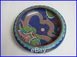 Fine Antique Chinese Cloisonne Bowl with Dragon and mark