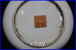 Fine Antique Chinese Dragon and Phoenix Yellow Porcelain Plate QianLong Mark