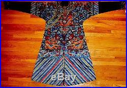 Fine Antique Chinese Dragon robe embroidered silk