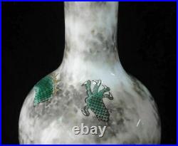 Fine Antique Chinese Hand Painting Vivid Dragon Porcelain Vase QianLong Markd