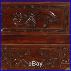 Fine Antique Chinese Hebei Rose Wood Compound Cabinet Dragon Motif Mid-19th C