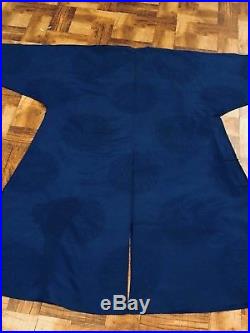 Fine Antique Chinese Silk Blue Dragon Robe With Roundels Fine Details