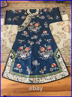 Fine Chinese/Manchu Robe Long Style Great Condition Dragon/Phoenix Sleevebands