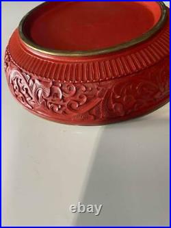 Fine and Old Chinese Carved Cinnabar Lacquer Box Dragon Motif Authentic Box