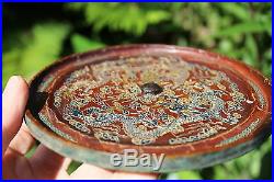 Genuine Chinese bronze lacquered mirror 2 Dragons design, Qing Dynasty