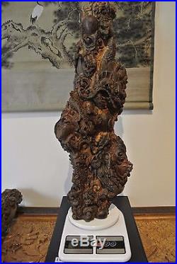 Giant 4kg! Unique Agarwood Aloeswood Dragon Sculpture HANDMADE