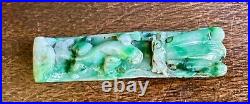 Hand Carved Chinese Antique Jade Belt Buckle dragon & son