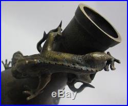 Huge MUSEUM-QUALITY 18th C. CHINESE Bronze Vase with Dragons c. 1780 antique