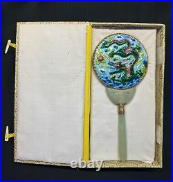 Immaculate Imperial Dragon Jade Hand Mirror Circa 1920 1950