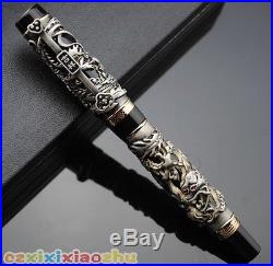 JINHAO Antique Silver Chinese Dragon and Phoenix Relievo Fountain Pen Brand New