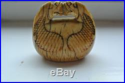 Japanese or Chinese Antique Netsuke'Double Dragon' Natural Material