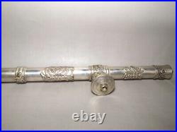 L16.7 Chinese Tibet Silver Carving Dragon eagle flower Tobacco Pipe Collection