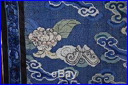 Large Antique Chinese Textile Dragon Embroidery 47 X 27