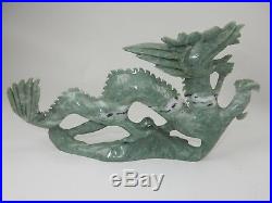 Large Chinese Intricately Carved Jade Hardstone Dragon Statue 15