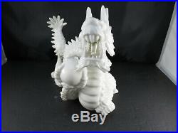Large Chinese White Ceramic Porcelain Zodiac Year Loong Dragon Ball Statue 10