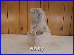 Large Marble Quartz Carved Chinese Dragon Statue 12 Inches Tall 25 Pounds