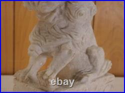 Large Marble Quartz Carved Chinese Dragon Statue 12 Inches Tall 25 Pounds