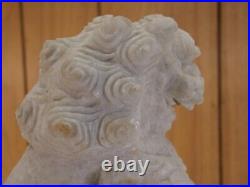 Large Marble Quartz Carved Chinese Dragon Statue 12 Inches Tall 25 Pounds