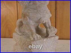 Large Marble Quartz Carved Chinese Dragon Statue 12 Inches Tall 25 Pounds