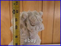 Large Marble Quartz Carved Chinese Dragon Statue 12 Inches Tall 25 Pounds