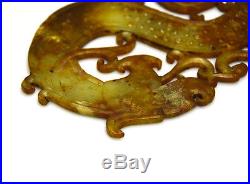 Large Super Carved Antique Chinese Warring State Jade Dragon Pendant