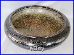 Large & heavy vintage or antique Chinese cloisonne dragon bowl