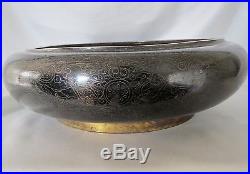 Large & heavy vintage or antique Chinese cloisonne dragon bowl