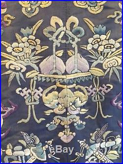 Late Qing Antique Chinese Silk blue Dragon Robe