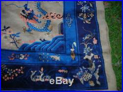 Lovely Early Antique 1910-1920 Shabby Chic Chinese Art Deco Dragon Rug 9x12