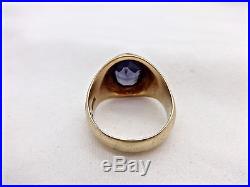 MENS ANTIQUE CHINESE EXPORT M. NOSEY DRAGON & CO. 14K GOLD SAPPHIRE RING, 11.5