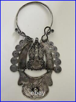 MIAO CHINESE HILL TRIBE Antique Silver Collar Dragon Necklace