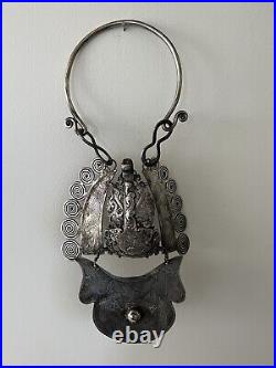 MIAO CHINESE HILL TRIBE Antique Silver Collar Dragon Necklace