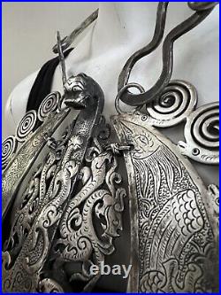 MIAO CHINESE HILL TRIBE Antique Silver Collar Dragon Necklace