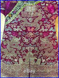Magnificent Antique Chinese Robe With Dragons And Details
